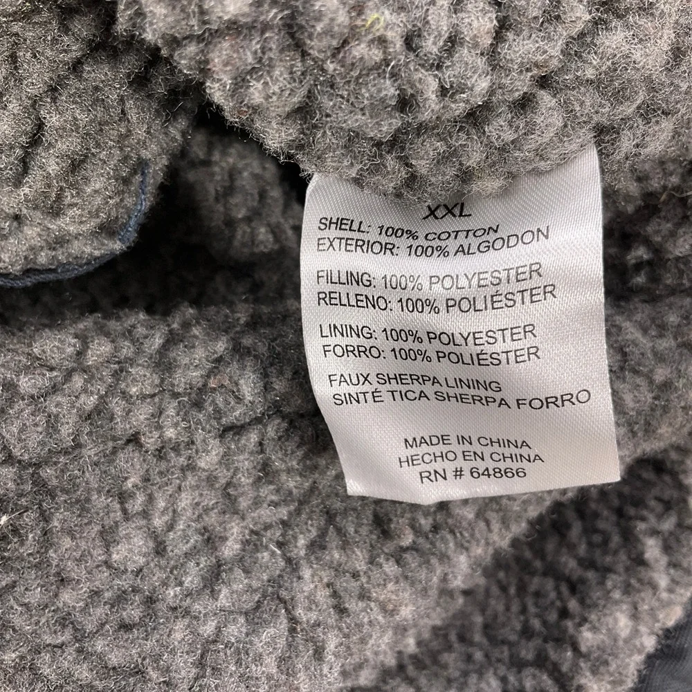 Lee‎ Premium Select Vest Mens 2XL Gray Sherpa Lined Workwear Winter Chore Canvas